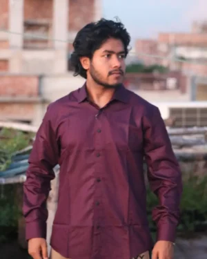 Premium Men's Shirt(Light-Maroon)