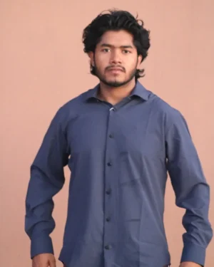 Premium Men's Shirt(Light-Navy)